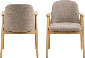 РОДЭРИЦ Ляттэ Бэигэ (тъкан Монза 60)/рамка от лакиран дъб - ДЪРВЕН СТОЛ БУКЛЕ РЕТРО