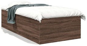 3280971 vidaXL Рамка за легло, кафяв дъб, 90x200 см, инженерно дърво