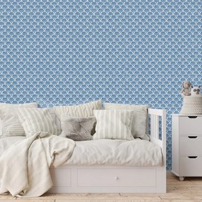 Самозалепващ тапет – Сини геометрични шарки