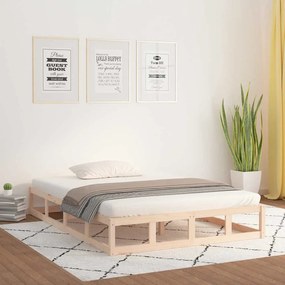 820841 vidaXL Рамка за легло, масивно дърво, 140x190 см