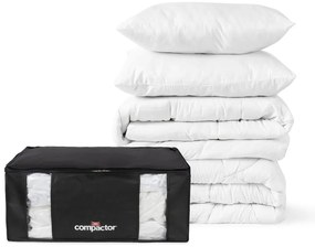 Вакуумни подсилени текстилни кутии за съхранение на дрехи в комплект 2 бр. 65x45x27 cm Black Edition – Compactor