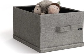 Сива текстилна кутия за съхранение с капак 36x46x25 cm Soft Storage Large – Bigso