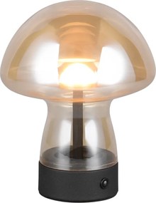 LED настолна лампа в кехлибарен цвят със стъклен абажур (височина 18 cm) Dooley – Trio