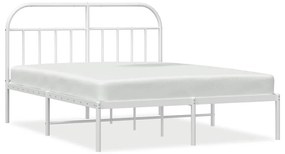 353689 vidaXL Метална рамка за легло с горна табла, черна, 183x213 см