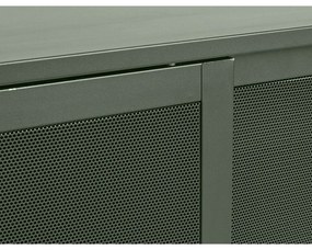 Тъмнозелен метален нисък скрин с плъзгащи се врати 160x75 cm Veep – Unique Furniture