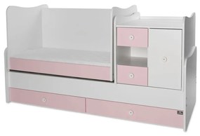 LORELLI Classic Трансформиращо се легло-люлка 190/72 см. MINI MAX БЯЛО/ORCHID PINK