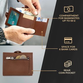 Slimpuro TRYO Слим портфейл, калъф за монети, 9,2 x 2,2 x 7,5 см (Ш x В x Д), RFID защита