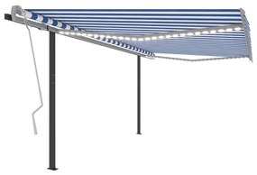 Автоматична тента с LED и сензор за вятър 4 Mahi,5x3,5 м синьо/бяло