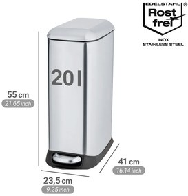 Кошче за боклук с педал от неръждаема стомана в сребрист цвят 20 l Design – Wenko