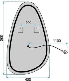 Огледало LED ART 90x50 cm