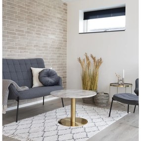 Кръгла масичка за кафе в бяло и златно с мраморен плот 70x70 cm Bolzano - House Nordic
