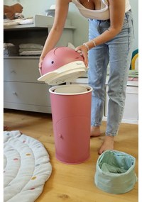 Тъмнорозово пластмасово кошче за пелени 25 l Whale – Kindsgut