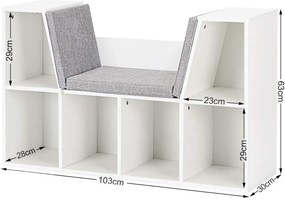 GINGER HOME Етажерка/библиотека/пейка 3в1 WHITE
