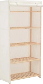 248190 vidaXL Гардероб, бял, 79x40x170 см, текстил