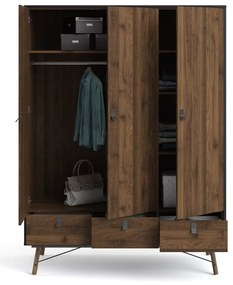 Черно-кафяв гардероб от орех 150x200 cm Ry - Tvilum