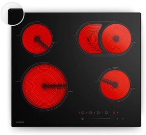 Klarstein Velaire индукционен плот, елегантен, минималистичен, мощен, 4 нагреваеми зони, 6700 W, 60 см