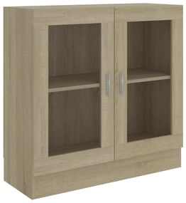 802744 vidaXL Шкаф витрина, дъб сонома, 82,5x30,5x80 см, ПДЧ