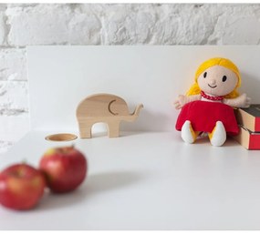 Бяло бюро с основа от ясенова дървесина, дължина 65 cm Luka - Ragaba