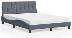 3207844 vidaXL Рамка за легло без матрак Hanko, тъмносива, 140x190 см, кадифе