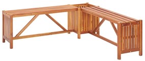 46345 vidaXL Градинска ъглова пейка с плантер, 117x117x40 cм, акация масив