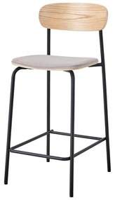 Черни/кафяво-сиви бар столове в комплект 2 бр. (височина на седалката 66 cm) Adriana – Marckeric