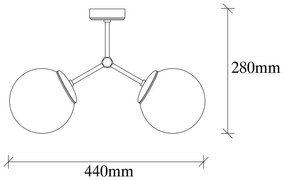 Черно-бяло таванно осветително тяло Damar - Opviq lights