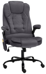 20572 vidaXL Масажиращ офис стол, тъмносив, кадифе