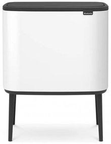 Кош за боклук Brabantia Bo Touch 651110, 11+23 л, Плавно и безшумно отваряне, Голям отвор, Бял