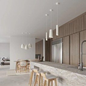 Бяло висящо осветително тяло с керамичен абажур ø 30 cm Fonsie – Sollux