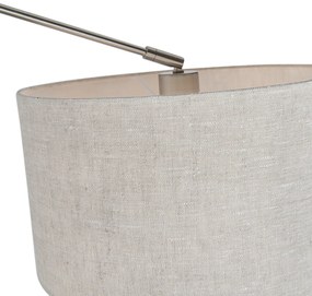 Стилна висяща лампа от стомана с абажур 35 см светло сива регулируема 2-светлина - Blitz