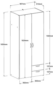 Гардероб Dorm 2-врати- Fusiko-No loft