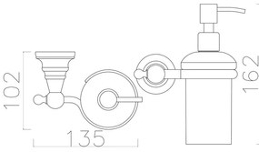 Стенна дозатора за сапун от месинг и стъкло , 200 мл Diamond - Sapho