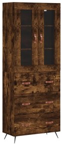 3198382 vidaXL Висок шкаф, опушен дъб, 69,5x34x180 см, инженерно дърво