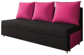 Тапициран диван LISA, черно+розово (alova 04/alova76)
