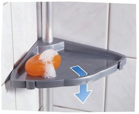 Сив телескопичен стенен рафт за баня Easy - Wenko