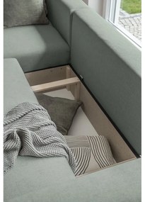 Светлозелен ъглов разтегателен диван (променлив) Homely Tommy - Miuform