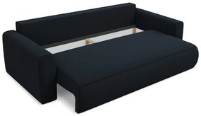 Тъмносин кадифен разтегателен диван с място за съхранение 238 cm Kapua – Makamii