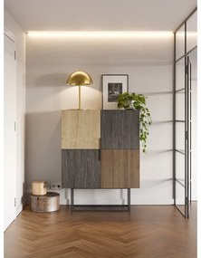 Шкаф в дъбов декор в кафяво-натурален цвят 100x130 cm Titan - Marckeric