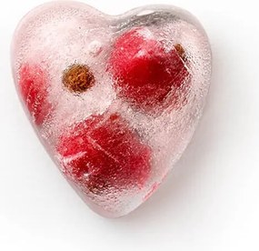 Форма за лед с капак Lekue 1010244, 23x12x3 см, 14 сърца, Стеарин, -40°C / +60°C, Червен