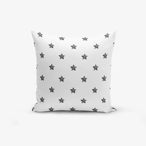 Черно-бяла калъфка за възглавница с памучна смес Бяла звезда на фона, 45 x 45 cm - Minimalist Cushion Covers