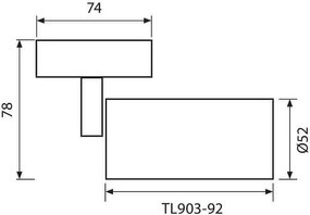 Спот за релсов монтаж LUX, черен, 1хGU10