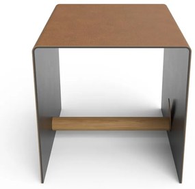 Декоративна метална кутия за съхранение от еко кожа в черен и естествен цвят 32x38x31 cm Bull – LIND DNA