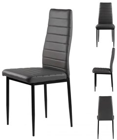 Комплект от 4 елегантни стола в сиво с непреходен дизайн