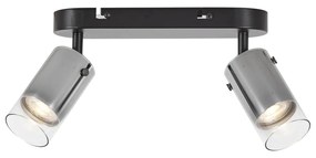 Модерен таванен прожектор Gunmetal 2-лампи Въртящ се и регулируем - Drain