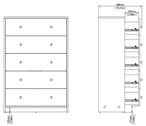 Бял скрин 72x108x30 cm May – Tvilum