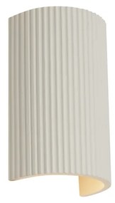 Скандинавска стенна лампа бяла полукръгла 2 светлини - Plaster