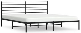 352323 vidaXL Метална рамка за легло с горна табла, черна, 180x200 см