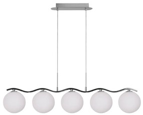 Висяща лампа в сребристо със стъклен абажур 12x86 cm Ramon - Candellux Lighting