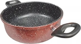 Дълбока тенджера Rosberg R51318G22D, 22 см, 4.3 л, Мраморно покритие, Индукция, Бордо меланж