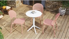 СОЛЕИЛ Пудрово розово - МОДЕРЕН СТОЛ ЗА КУХНЯ/ ГРАДИНА/ КАФЕНЕ (ВЕРТИКАЛНО ПОДРЕЖДАНЕ)